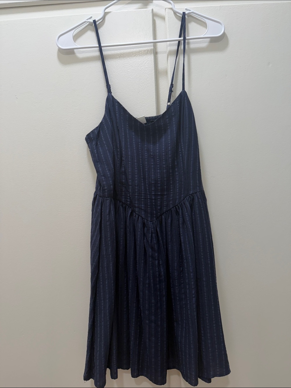 Tinseltown Navy Pinstripe Midi Dress